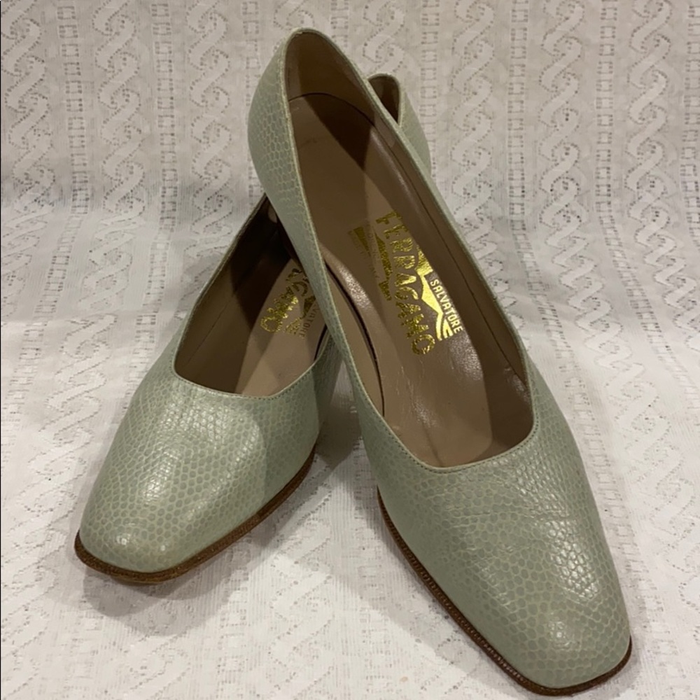 Salvatore Ferragamo Sage Snakeskin Heels